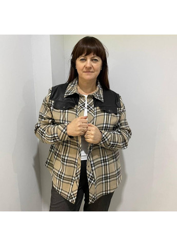 Бежева сорочка j.london жіноча котон карта довгий рукав 50 бежева No Brand