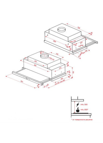Вытяжка TLS 9833 W LED STRIPE PERFELLI (368902101)