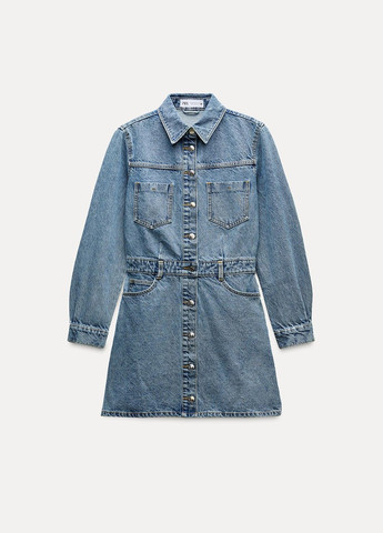 Синя джинсова сукня Zara однотонна