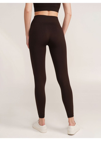 Темно-коричневые демисезонные леггинсы непрозрачные с широким поясом energy Giulia