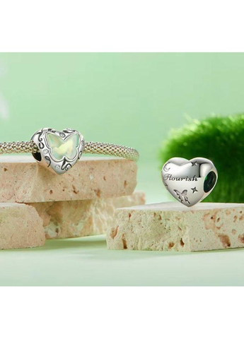 Срібна намистина "Зелений метелик" Kabluchka (355348104)