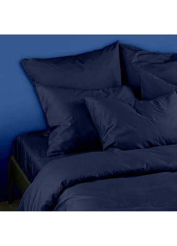 Двуспальная постель сатин с простыней на резинке BLUE 180х220 см Cosas (307477192)