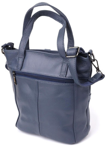 Сумка шоппер жіноча з натуральної шкіри через плече Синій 40699 Vintage (361970404)