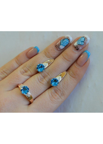 Срібний набір з золотими вставками Silver Style (367268374)