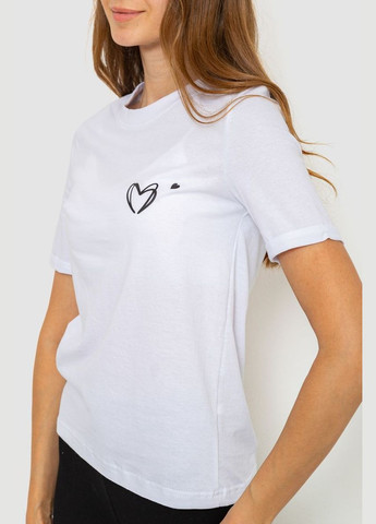 Белая демисезон футболка женская с принтом, цвет черный, Ager