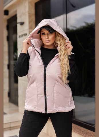 Женская жилетка с капюшоном цвет шоколадный New Trend (304990723)