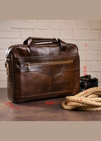 Мужская сумка для ноутбука Vintage с карманами деловая коричневая (sku_14669) No Brand (328922537)