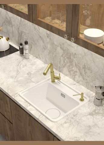 Смеситель для кухни Silia длина излива - 233мм поворотный вытяжной 1 рычаг брашованое золото (BQS_R73M) Deante (337312577)