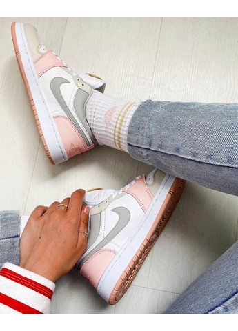 Черные демисезонные кроссовки мужские nike air jordan retro 1 low white red «black logo» найк аир джордан No Brand