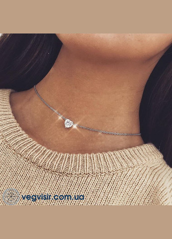 Кулон модная подвеска маленькое Сердце сердечко кристалл золотой цвет бусы No Brand (337716482)