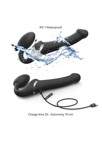 Безремневий вібрострапон із вакуумною стимуляцією MULTI ORGASM — XL — Black Strap-On-Me (303885857)