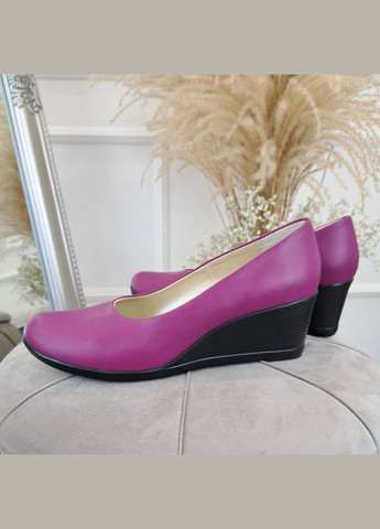 Vasha para Жіночі шкіряні туфлі на невисокій танкетці, колір фуксія. 41 розмір фуксія з, україна — демісезон (331346161)