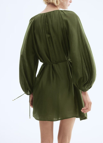 Темно-зелена сукня H&M однотонна