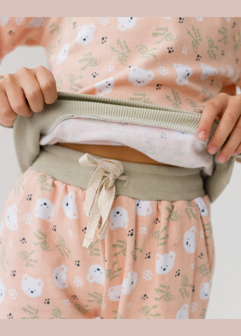 Персиковая пижама на девочку, байка Nicoletta