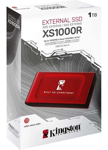 SSD внешний XS1000R BOC 1TB USB 3.2 Gen2 Type-C 3D NAND Red Kingston (402254701)