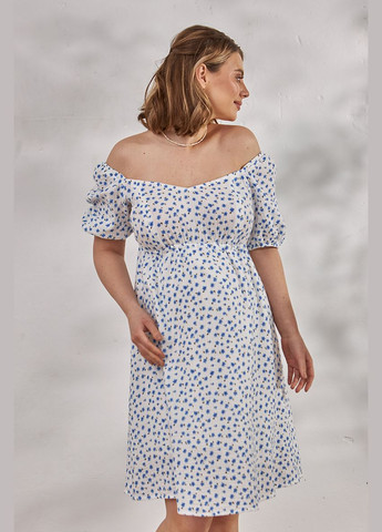 Молочна молочна легка сукня для вагітних та годуючих з квітковим принтом Юла мама з квітковим принтом