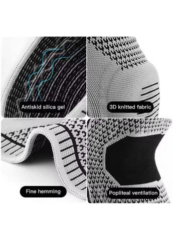 Наколінник ортопедичний з силіконовим гелевим кільцем для фіксації коліна для спорту та реабілітації White No Brand (361152150)