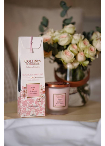 Ароматизатор для дома, Rose & Hibiscus (Роза и гибискус) аромадифузор, 100 мл Collines de Provence (370161972)
