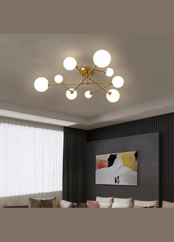 Люстра стельова на 9 лампочок 26783 Латунь 25х90х90 см. Sunnysky (364495458)