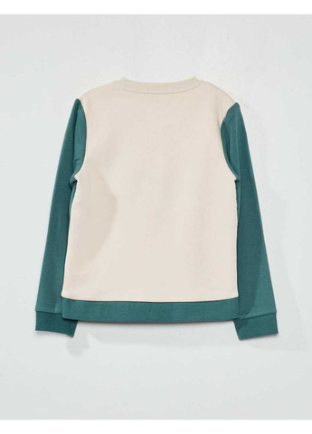 Kiabi свитшот флис,зеленый-бежевый, зеленый