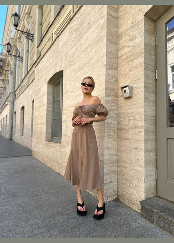 Бежева повсякденний сукня DK/DL Мода без кордонів однотонна