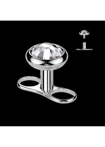 Мікродермал титановий із круглим кристалом та 2 отворами діаметр 5 мм Spikes (287337845)