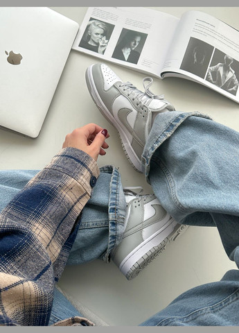 Кросівки жіночі і чоловічі Nike SB Dunk Low White Grey | Найк СБ Данк сірі No Brand сірі демісезони (347640463)