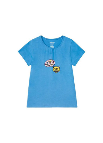 Голубая летняя футболка для девочки Lupilu