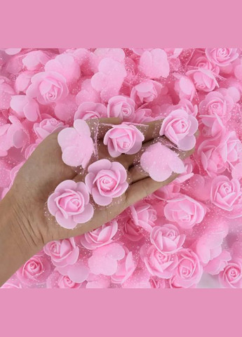 Головки цветов для рукоделия с фатином 50 штук 3 см розовый Jannet квіти (330758683)