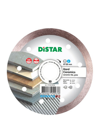 Круг алмазный отрезной Hard Ceramics 1A1R 125 x 22.23 Сплошной диск для керамики 11115048010 (10089) Distar (286423578)