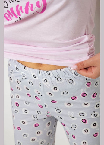 Розовая всесезон пижама женская с принтом Fashion