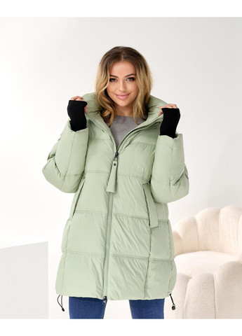 Комбинированная демисезонная шоколадная коричневая куртка на зиму KHAN