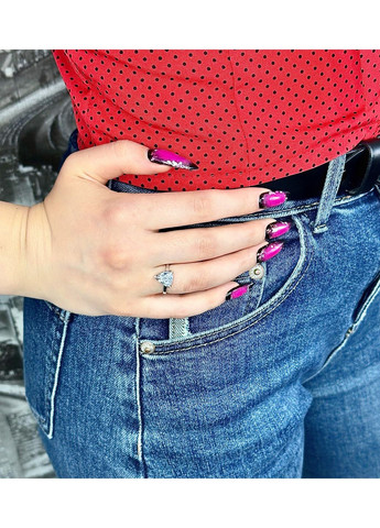 Серебряное кольцо "Чистый блеск" с белым цирконием покрыто родием Family Jewelry House (356567814)