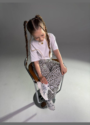 Комбинированные демисезонные палаццо леопардовые джинсы-палаццо No Brand