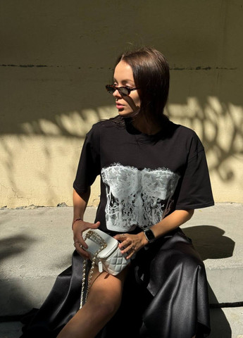 Футболка вільного крою з малюнком Tik-Tak - (331783532)