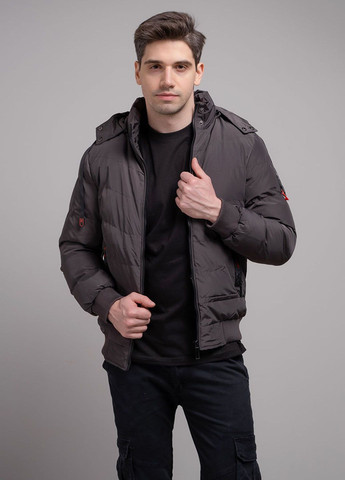 Коричнева зимня куртка чоловіча маломірна 9601-a коричнева 342108 косуха Power