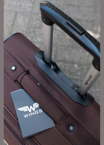 Чемодан тканевый 1701 размер М средний на 2 колесах, цвет черный Wings 1701/2 (338182658)