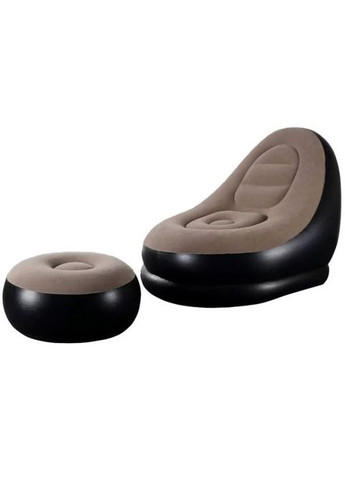 Надувное кресло с пуфом для отдыха AIR SOFA велюровое No Brand (366238686)