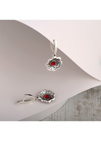 Сережки срібні з квітками Калачик 925 Skifska Etnika (364202533)