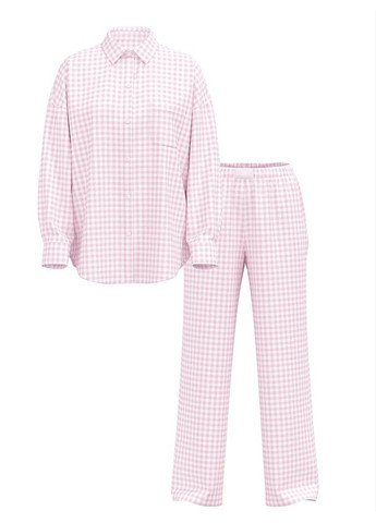 Рожева всесезон піжама модал-коттон modal-cotton gingham long pajama set Victoria's Secret