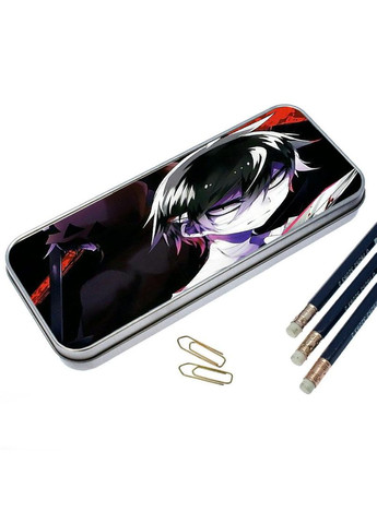 Органайзер для канцелярського приладдя металевий, кейс для дрібниць Аніме Янгол кровопролиття #005 7*18 см Silver No Brand (309160607)