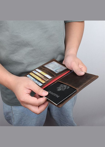 Коричневий шкіряний гаманець-органайзер з відділом для ID документів JDR-8457R John McDee (322872393)