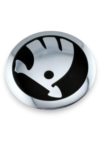 Наклейки на колпаки 90 мм, наклейки на оригинальный колпак Шкода 9 см серебряные (1 шт.) ) Skoda (354698435)