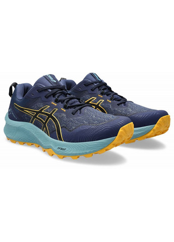Комбіновані Осінні чоловічі кросівки для бігу gel-trabuco синій. бірюзовий. помаранчевий Asics