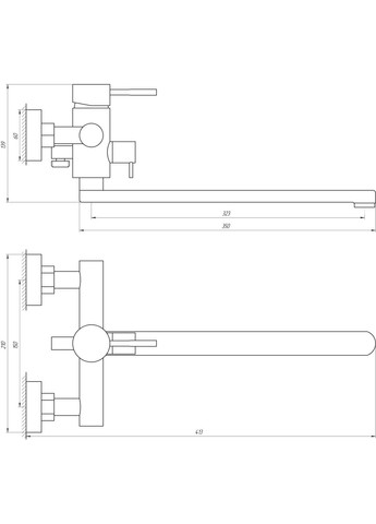 Змішувач для ванни ALPEN SBT1-208-BB Globus Lux (335040659)