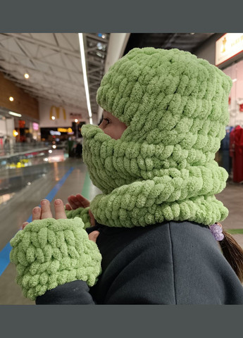 Детская шапка-балаклава с митенками 2 Льва (354331532)