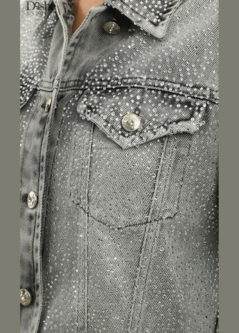 Серая джинсовая курточка Dishe со стразами. Fashion (341090045)