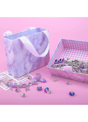 Детский набор для творчества для создания шарм браслетов и колье. из бусин в подарочной коробке 66 шт. No Brand (362700483)