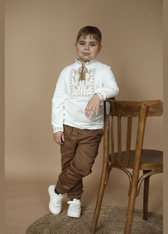 Вышиванка трикотажная детская для мальчика белая пшеница No Brand (341327666)