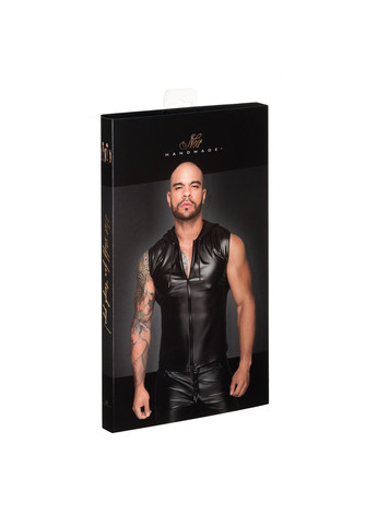 Мужская безрукавка с капюшоном H062 Hooded Shirt,, мокрый эффект - CherryLove Noir Handmade (340275185)